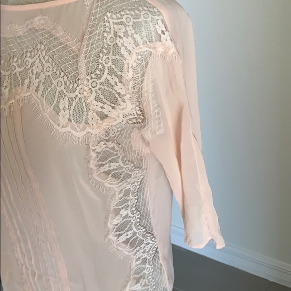LC LAUREN CONRAD BALLET PINK LACE BLOUSE GU SZ XS - Picture 4 of 10